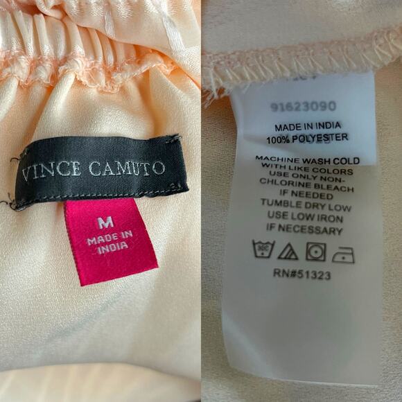 Vince Camuto Peach Balloon Hem Blouse Top Medium Romance OS - Picture 7 of 13